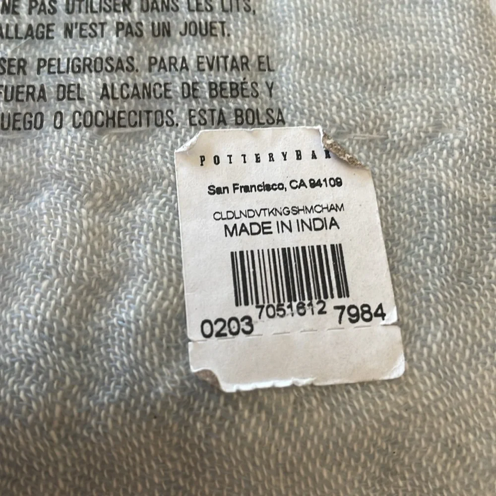 Pottery Barn Cloud King Sham in Chambray #2